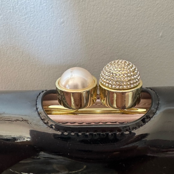 Ted Baker Black Clutch/ wallet with Gold Accents and outside zipper. - Picture 2 of 7